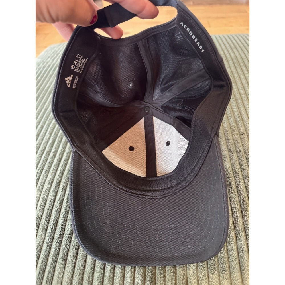 Adidas AEROREADY Baseball Cap Black Logo Sportswear Adjustable Strap - Picture 3 of 7